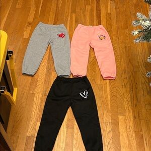 Kids size 8 Heart Print Jogger Pants Set - Gray, Pink, Bundle NWT